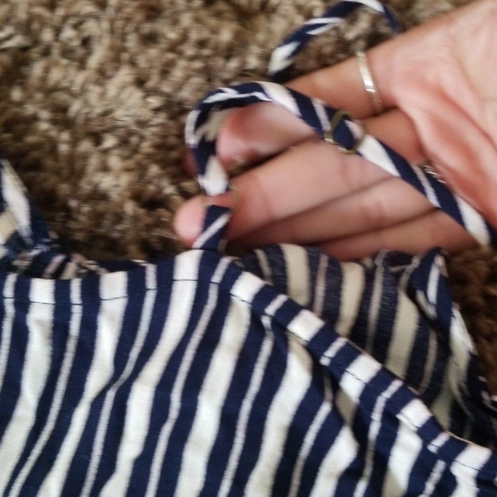 Navy Stripped Jumpsuit size M - Picture 6 of 7